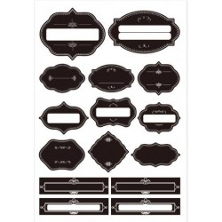 ETICHETTE ADESIVE NERO LAVAGNA SCRIVIBILE 6x4cm 150pz