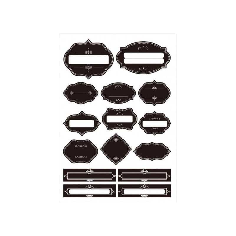 ETICHETTE ADESIVE NERO LAVAGNA SCRIVIBILE 6x4cm 150pz