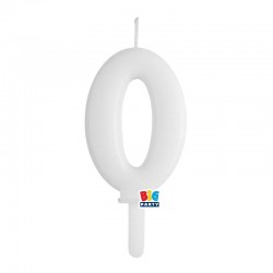 CANDELINA NUMERO 0 TINY PLUMP BIANCO 7cm