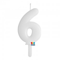 CANDELINA NUMERO 6 TINY PLUMP BIANCO 7cm