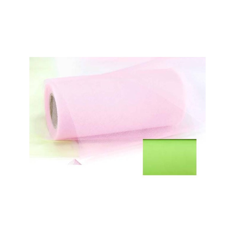 TULLE ROTOLO H.25 100mt COLOR STAR VERDE FLUO D3