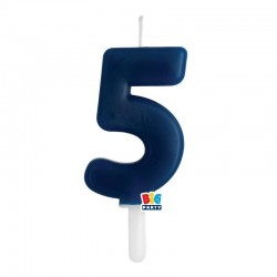 CANDELINA NUMERO 5 TINY PLUMP BLU NAVY 7cm