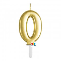 CANDELINA NUMERO 0 TINY PLUMP ORO METAL 7cm