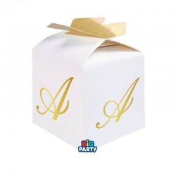SCATOLINA CUBETTO PORTACONFETTI 5x7x5cm LETTERA A 10pz
