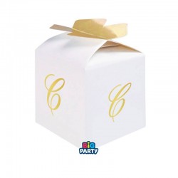 SCATOLINA CUBETTO PORTACONFETTI 5x7x5cm LETTERA C 10pz
