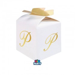 SCATOLINA CUBETTO PORTACONFETTI 5x7x5cm LETTERA P 10pz