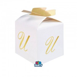 SCATOLINA CUBETTO PORTACONFETTI 5x7x5cm LETTERA U 10pz