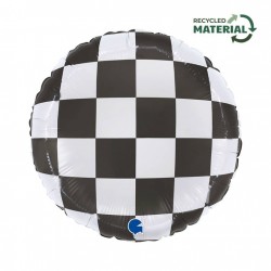 PALLONE MYLAR 18" 46cm CHECKERBOARD