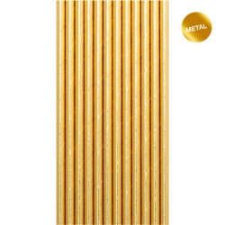 CANNUCCE IN CARTA METAL ORO 20cm 12pz