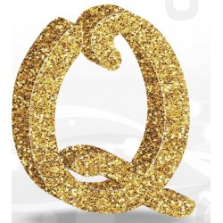 LETTERA POLISTIROLO FANTASY GLITTER ORO 7cm Q