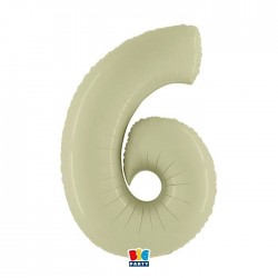 PALLONE NUMERO 6 MYLAR 102cm 40" VERDE OLIVA