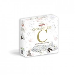 CONFETTI CUOR DI LETTERE "C" CIOCCOLATO FONDENTE 250gr