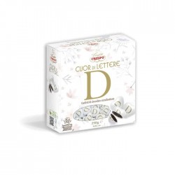 CONFETTI CUOR DI LETTERE "D" CIOCCOLATO FONDENTE 250gr