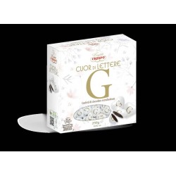 CONFETTI CUOR DI LETTERE "G" CIOCCOLATO FONDENTE 250gr