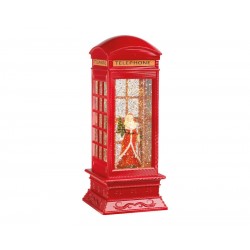 CABINA TELEFONICA ROSSA C/LED H.27cm