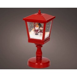LANTERNA ROSSA C/LED E NEVE H.32,5cm