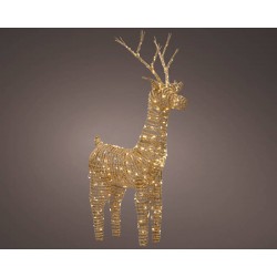 RENNA IN VIMINI 24x60x104cm C/LED BIANCO CALDO