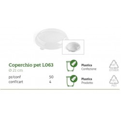 COPERCHIO PET INSALATIERA POLPA 950ml ø21cm 50pz