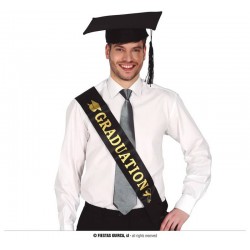 FASCIA LAUREA NERA E ORO "GRADUATION"