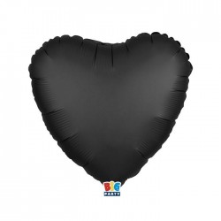 PALLONE MYLAR CUORE 18" 45cm NERO SATIN