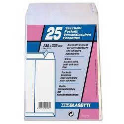 BUSTE DA LETTERA 23x33cm BIANCHE C/STRIP 25pz BLASETTI