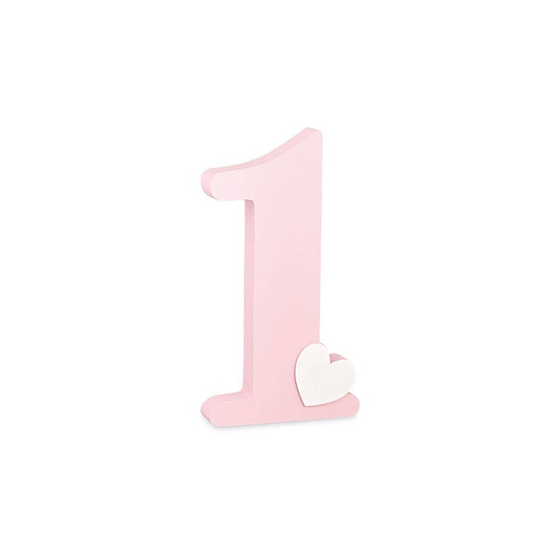 NUMERO 1 LEGNO 16,5x3,5x30cm ROSA