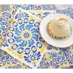 TOVAGLIA AIRLAID 100x100 BLU AMALFI 25pz