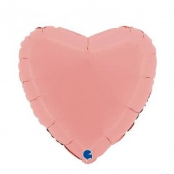 PALLONE MYLAR 18" 46cm CUORE MAT ROSA