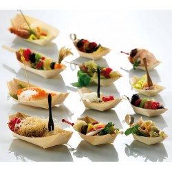 BARCHETTA PIROGA IN LEGNO GRANDE 17,5x8,5x2cm 50pz LEO