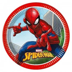 PIATTI PIANI 23cm SPIDERMAN CRIME FIGHTER 8pz