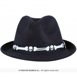 CAPPELLO NERO CON OSSA