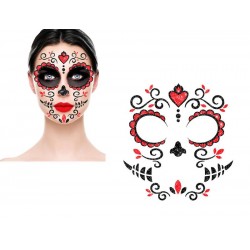 TATUAGGIO VISO CATRINA GLITTER GIORNO DEI MORTI MESSICANO...
