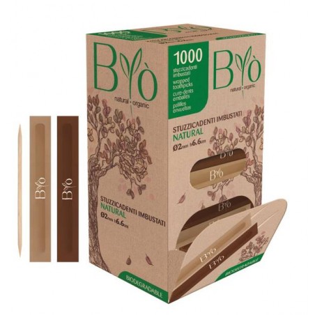 STUZZICADENTI IMBUSTATI SINGOLARMENTE NATURAL 1000pz