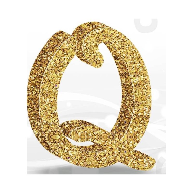 LETTERA POLISTIROLO FANTASY GLITTER ORO 7cm Q