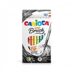 CARIOCA PENNARELLI SUPER BRUSH PUNTA PENNELLO 10pz