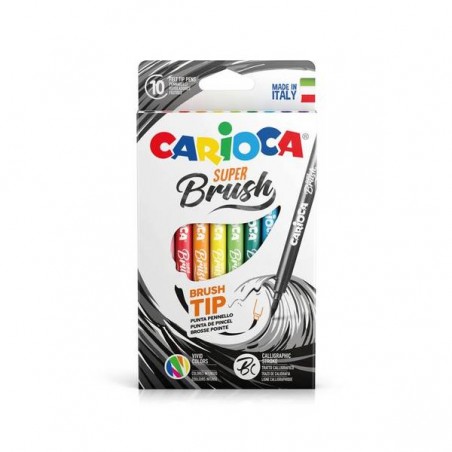 CARIOCA PENNARELLI SUPER BRUSH PUNTA PENNELLO 10pz