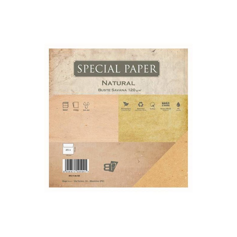 BUSTE 17x17 NATURAL SAVANA gr.120 25pz