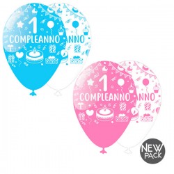 PALLONCINI 1° COMPLEANNO LARGE ASS.TI 10pz