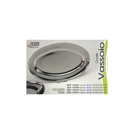 VASSOIO ACCIAIO OVALE 35cm
