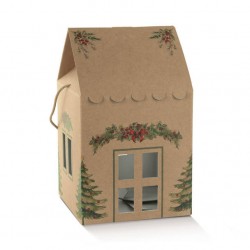 SCATOLA CASETTA AVANA C/CORDINI 23x23x26cm PINI VERDI