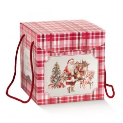 SCATOLA SEGRETO C/CORDINI 21x21x21cm SANTA'S HOME