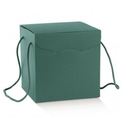 SCATOLA SEGRETO C/CORDINI 21x21x21cm FIBRA VERDE