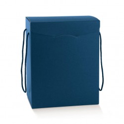 SCATOLA SEGRETO C/CORDINI 24,5x24,5x18cm FIBRA BLU
