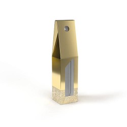 SCATOLA 1 BOTTIGLIA C/MAN. E FIN. 9x9x38cm GLITTER ORO