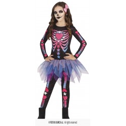 COSTUME BIMBA SCHELETRO PINK 10-12 anni