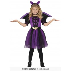COSTUME BAMBINA PIPISTRELLO VIOLA 5-6 anni