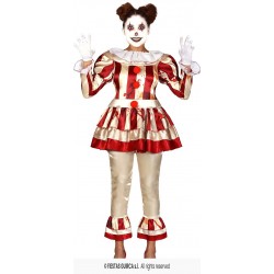 COSTUME DONNA CLOWN A STRISCE TG.XL 44-46