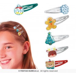 SET MOLLETTE CAPELLI NATALIZIE 6pz ass.ti