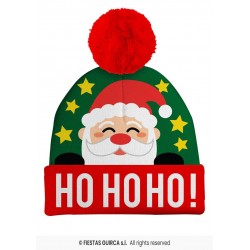 CAPPELLO NATALIZIO EFFETTO LANA "HO-HO-HO"