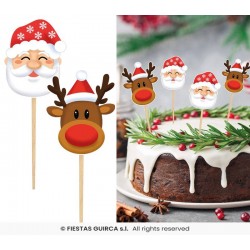 PICKS DECO BABBO NATALE 12pz